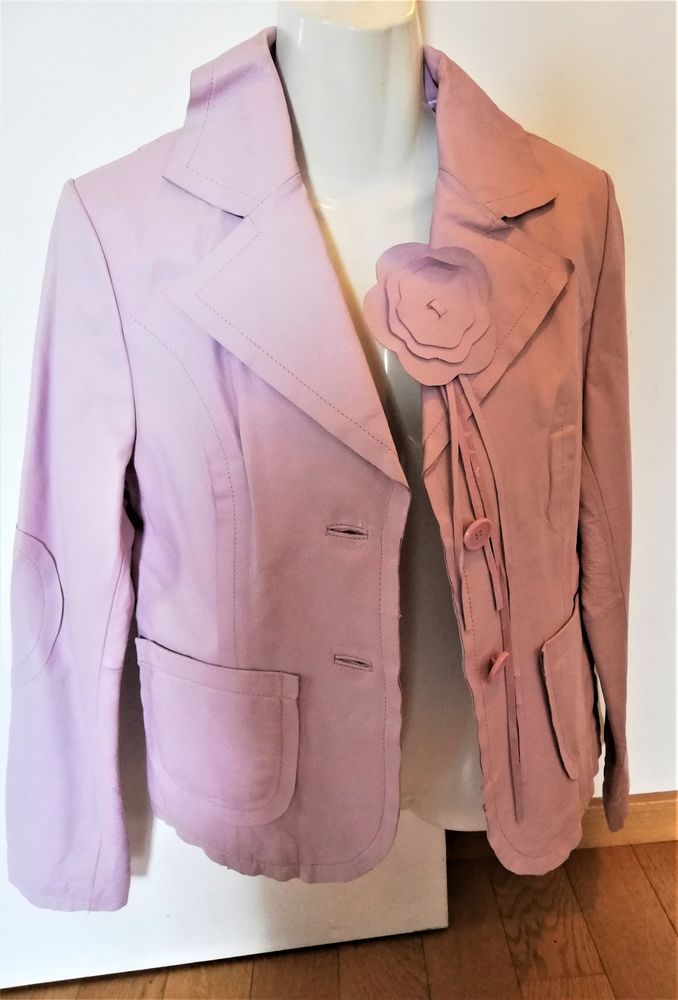Super veste en cuir rose parme T 40 25 Clermont-Ferrand (63)
