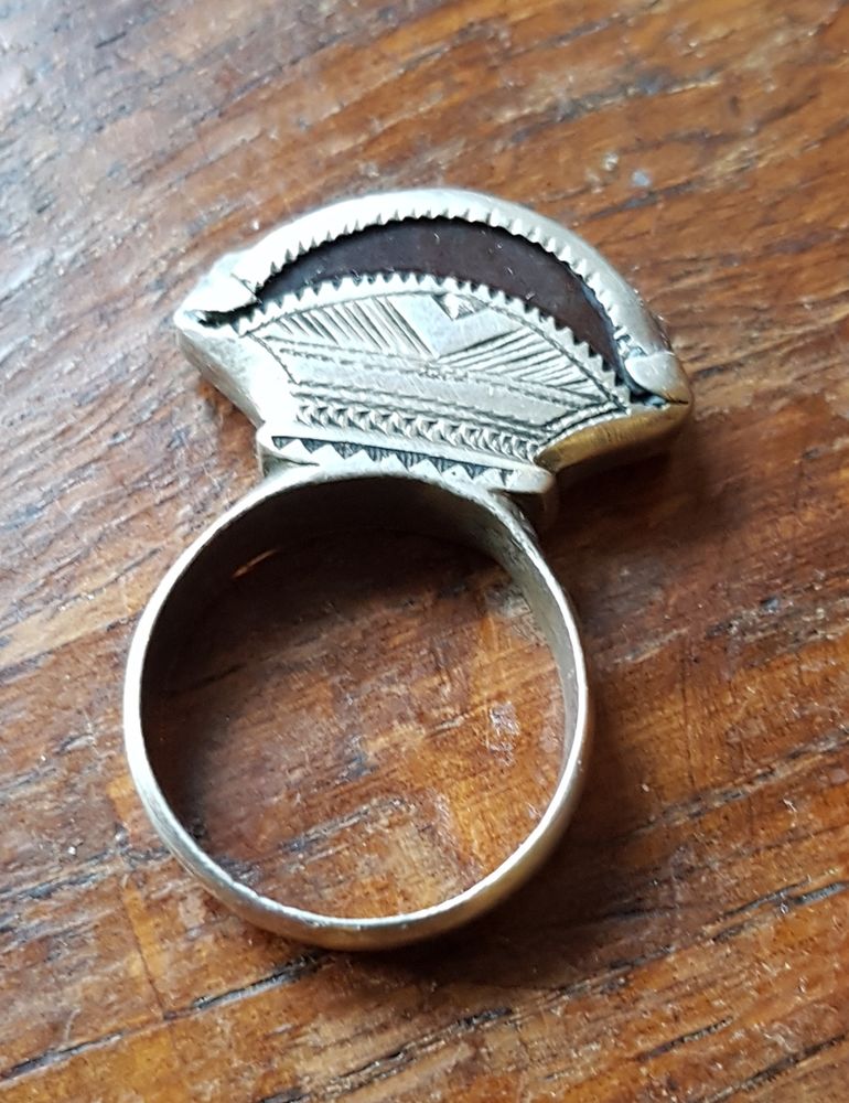 Superbe anneau en argent massif, pierre onyx noir, mixte 110 Pierre-B�nite (69)