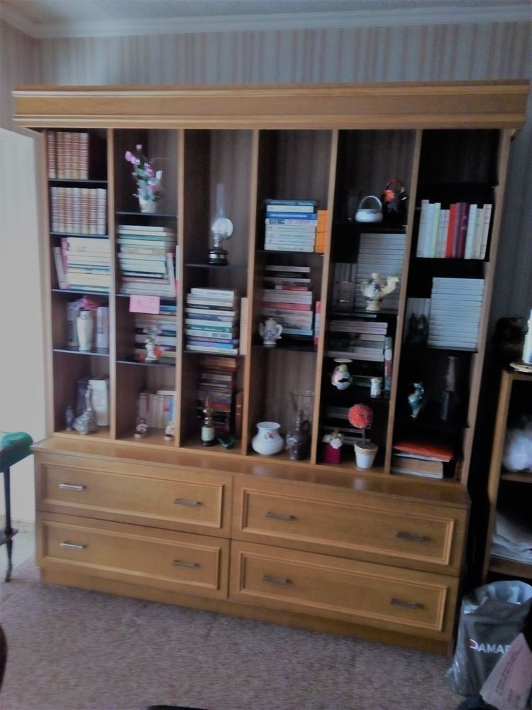 Superbe biblioth�que modulable en bois plaqu� ch�ne clair 150 N�ux-les-Mines (62)