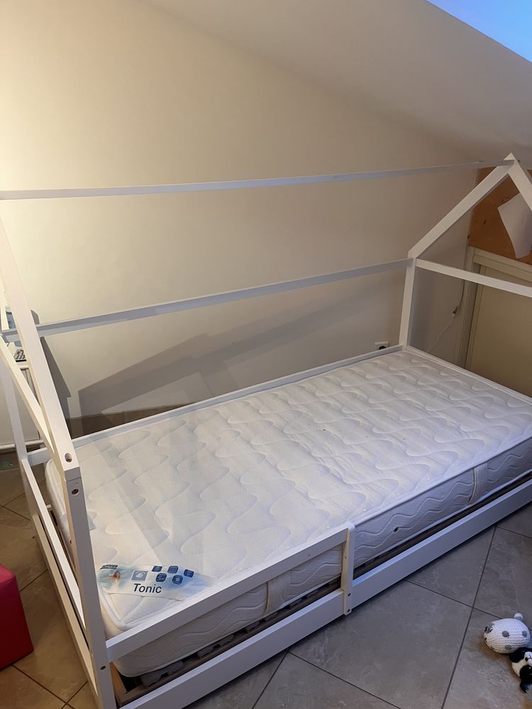 superbe lit cabane 1 place blanc 80 Haboudange (57)