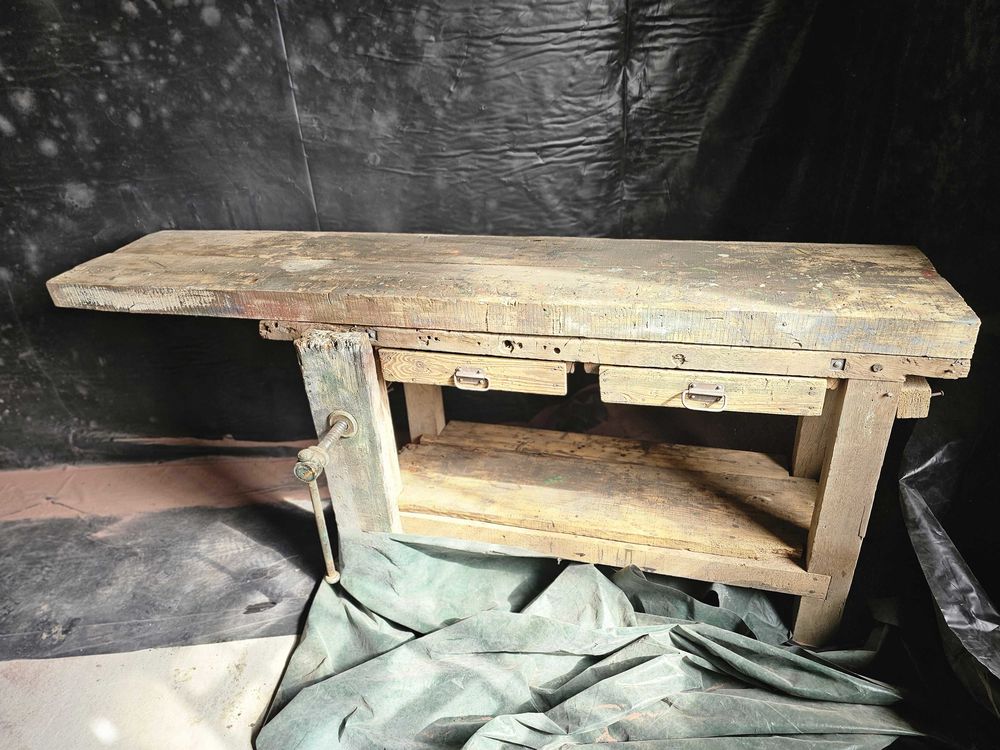 superbe etabli ancien de menuisier pour loft ou salon atypique 390 M�aulte (80)