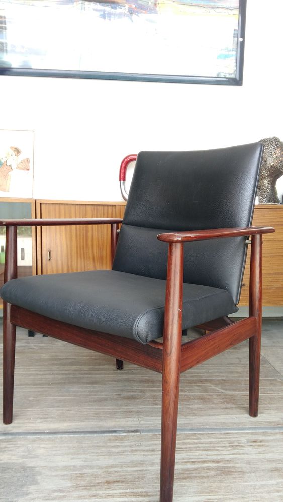 superbe fauteuil scandinave en palissandre vers 1960 280 Bron (69)
