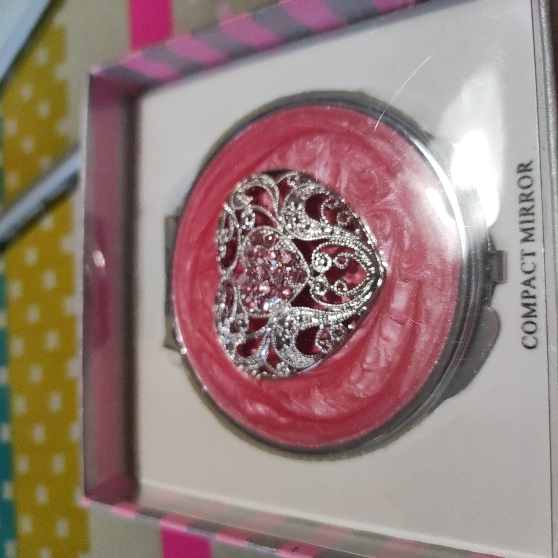 Superbe miroir de sac m�tal r�sine de synth�se avec strass. 70 Verneuil-sur-Seine (78)