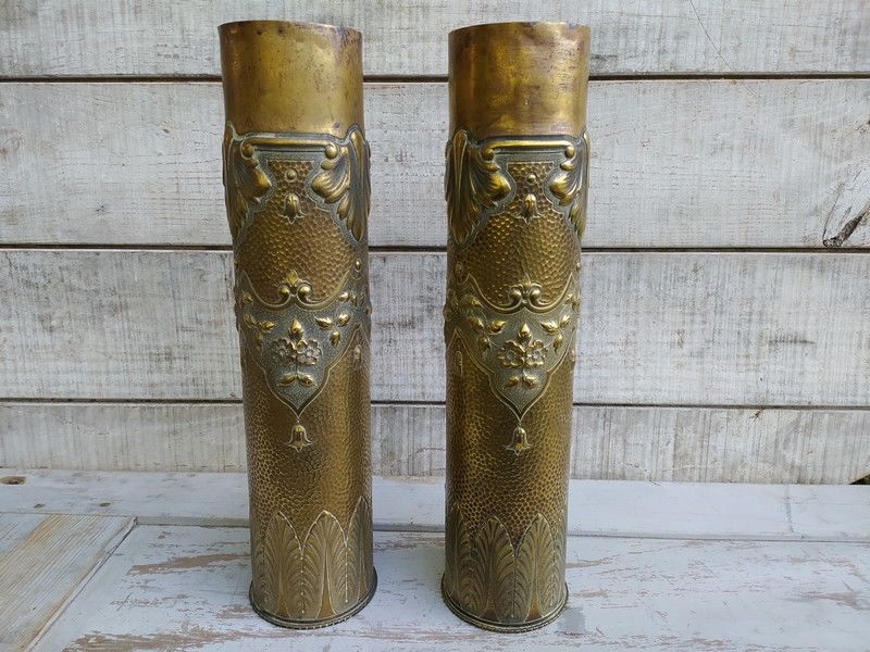 Superbes Douilles Grav�es Trench art 14-18 Poilu WW1 1 Loches (37)