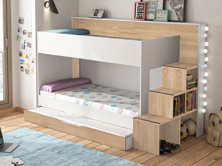 Lit superpos� 90x200 cm 3 couchage + 3 matelas 550 Boucau (64)