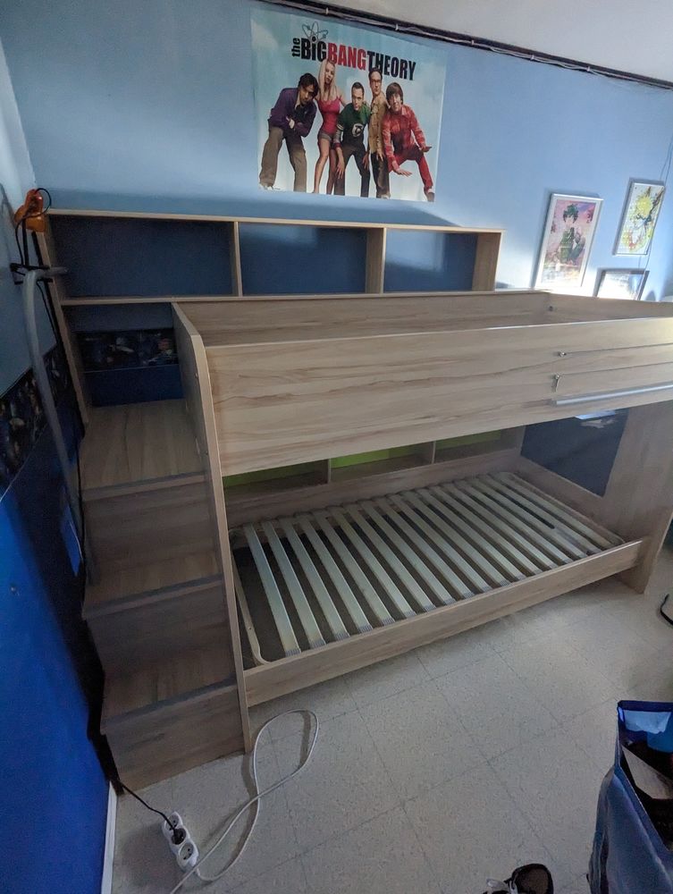 Lit superpos� en bois de couleur ch�ne 280 Meudon La Foret (92)