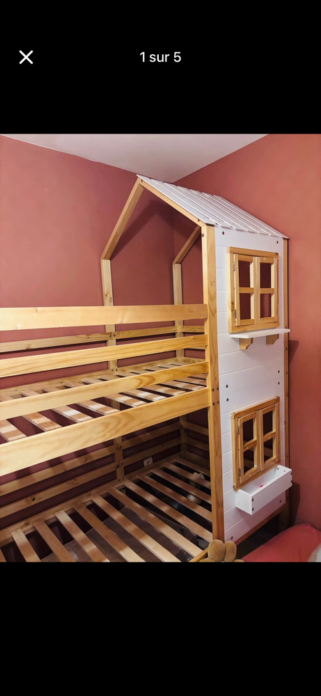 Lit superpos� cabane enfant 170 Gonneville-la-Mallet (76)