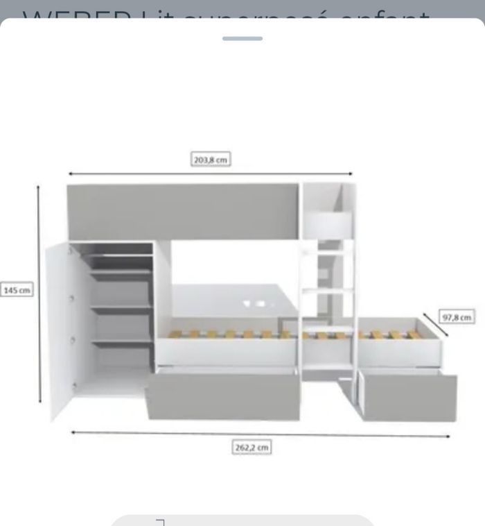 Lit superpos�s armoire 200 Rez� (44)
