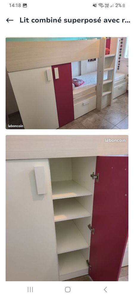 Lit superpos�s combin� avec rangements 200 Mas-de-Londres (34)