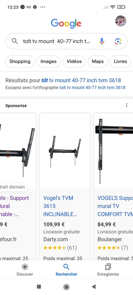 Support TV  marque Vogels TVM 3618 0 Puyricard (13)