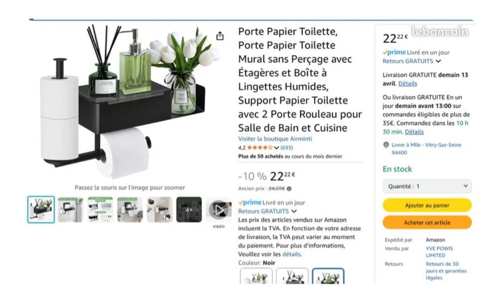 Support papier toilette 12 Orly (94)