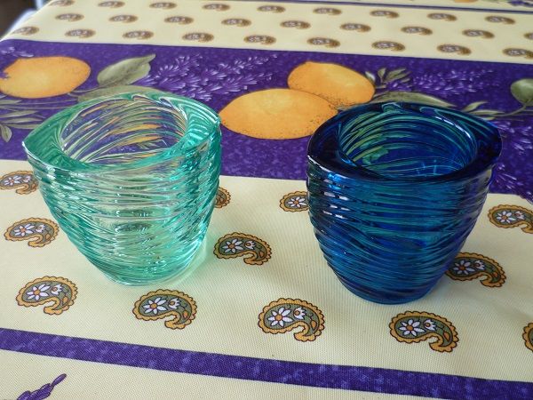 SupportS Partylite maison bougie d�co mer bleu 6 F�ves (57)