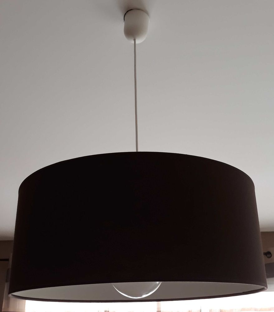 Suspension cylindrique en tissu marron 20 Gurmen�on (64)