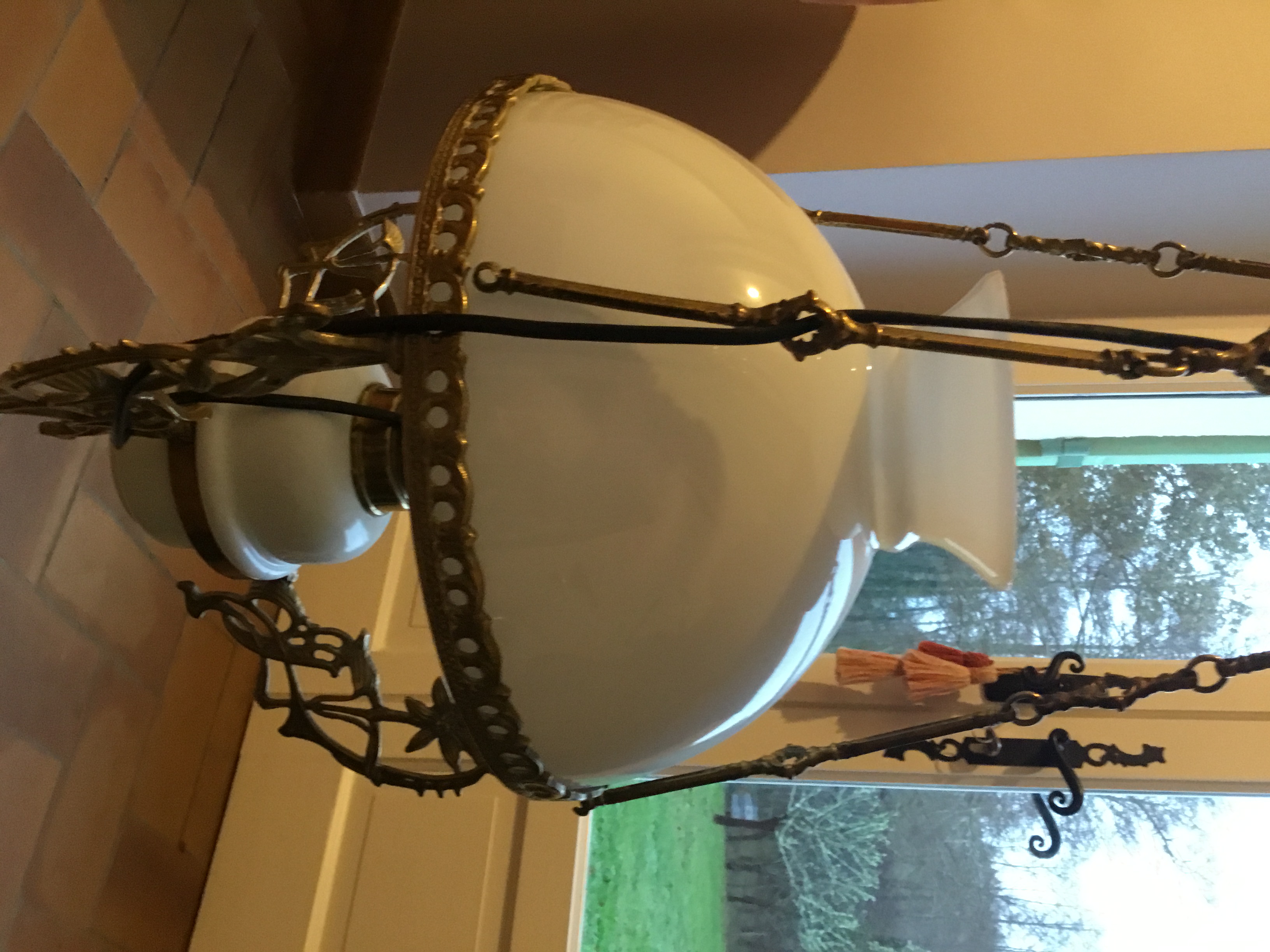 Suspension Lampe p�trole �lectrifi� 60 Grignols (33)