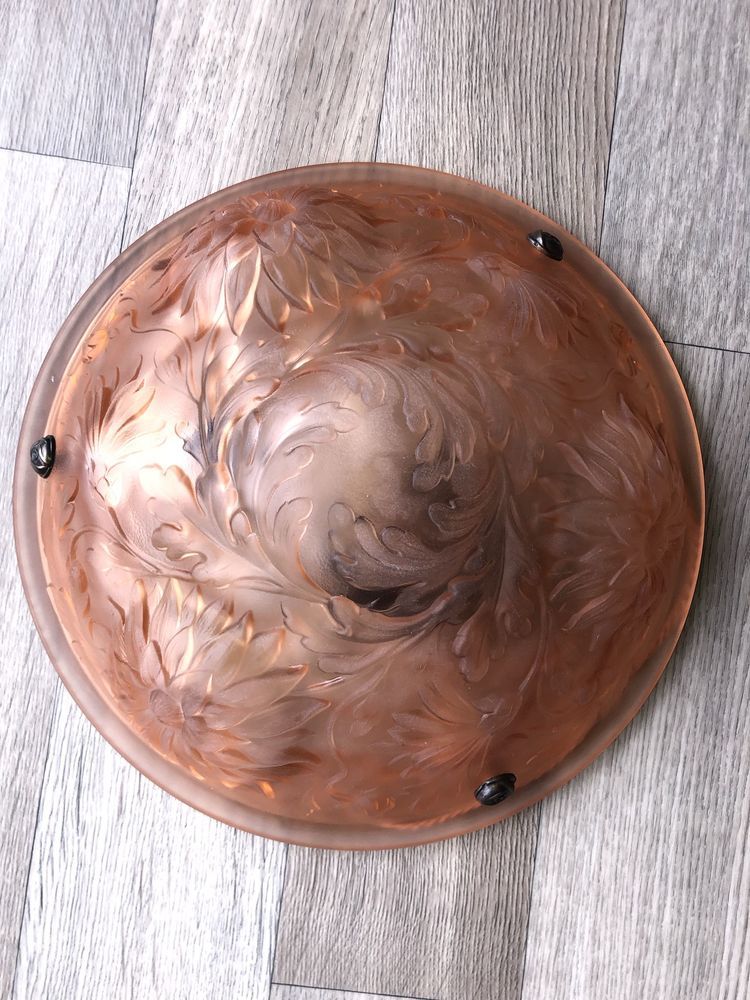 Suspension art nouveau pate de verre rose diam�tre 35 cm 50 Cenon (33)