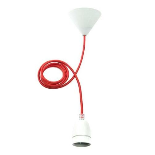 1 Suspension ROUGE lustre plafonnier lampe douille + cable + 6 Marseille 13 (13)