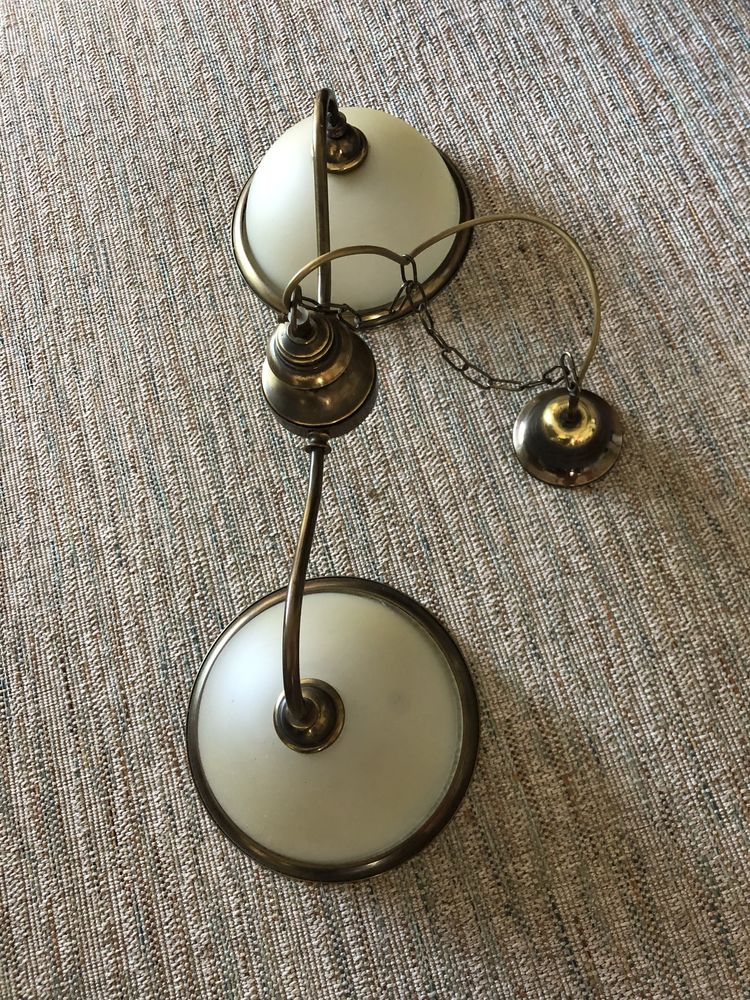 Suspension verre & laiton bistrot vintage 50 Grenoble (38)