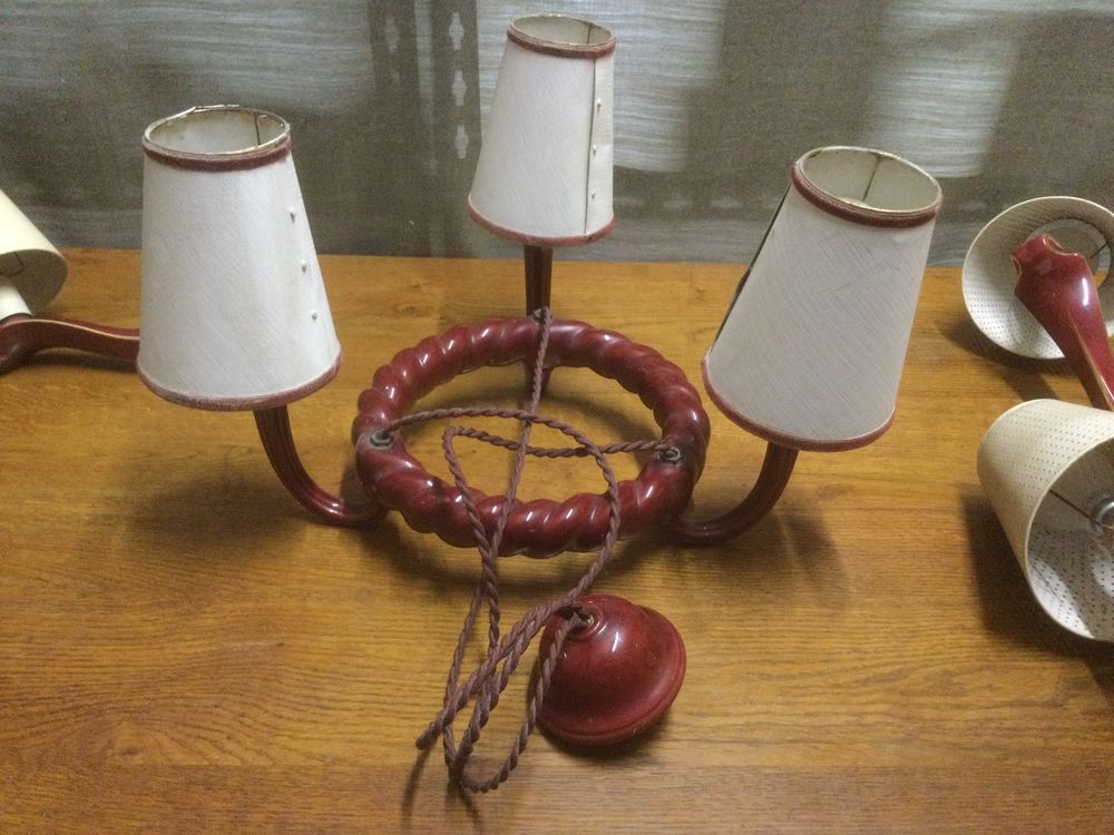 Suspension vintage en c�ramique rouge 0 Feignies (59)