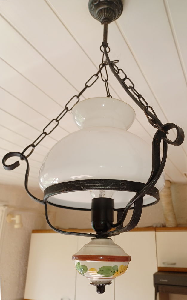 3 suspensions : opaline / verre et bois / m�tal 10 Perceneige (89)