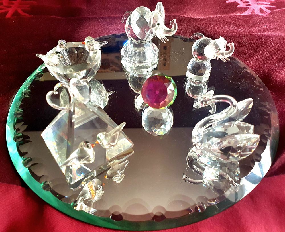 Svarowski- 6 figurines animaux, boule et miroir biseaut� 75 Pessac (33)