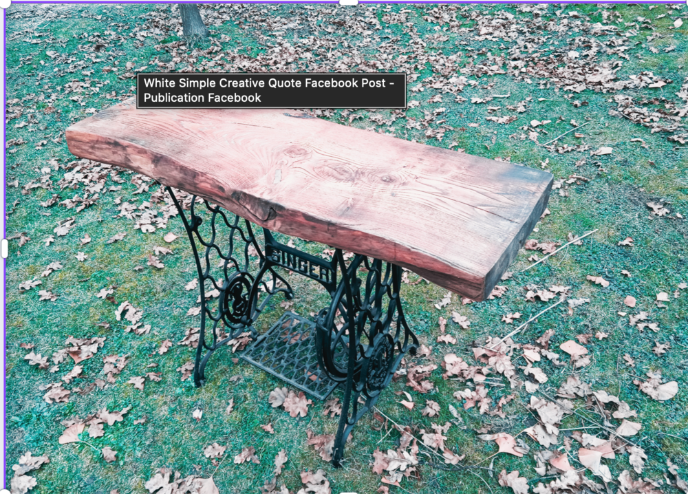 Table d'appoint en ch�ne brut & pied Singer; Pi�ce unique 195 Aiton (73)