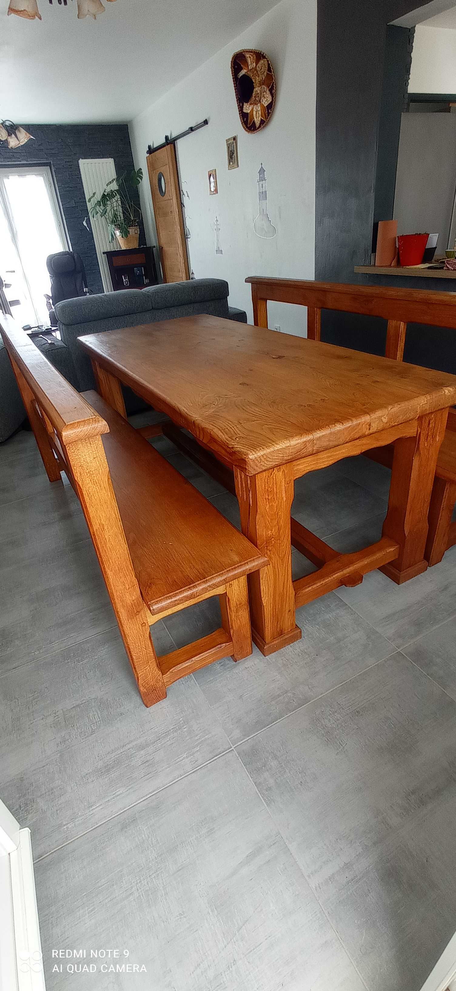 table et bancs en bois massif 500 Nesle (80)