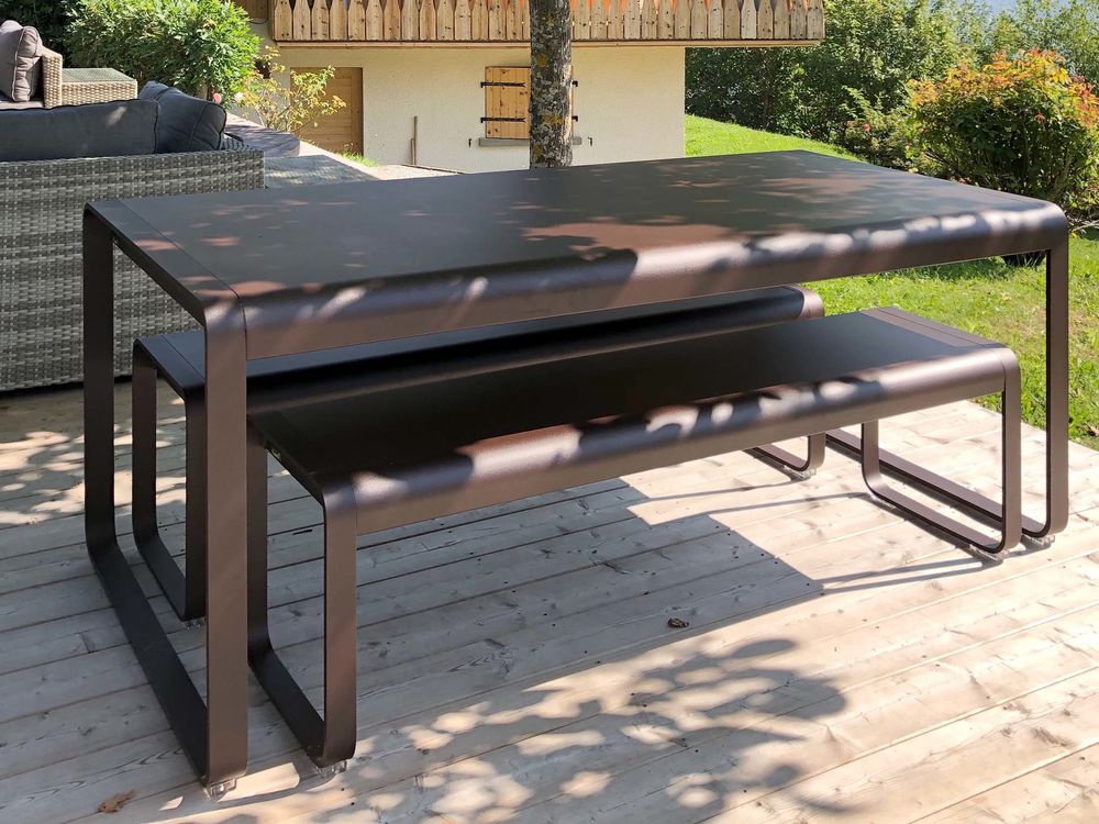 Table et bancs Fermob Bellevie Ocre rouge 1750 Cordon (74)