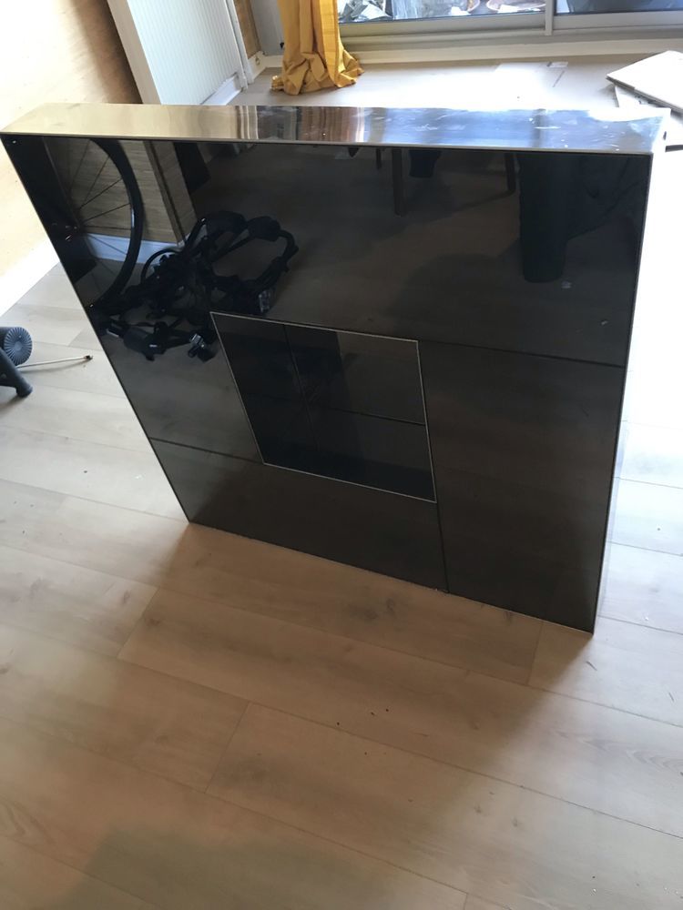 table basse 1970 attribu�e �  Willy RIzzo  miroirs et acier bross� inoxydable   27x100x100 400 Paris 19 (75)