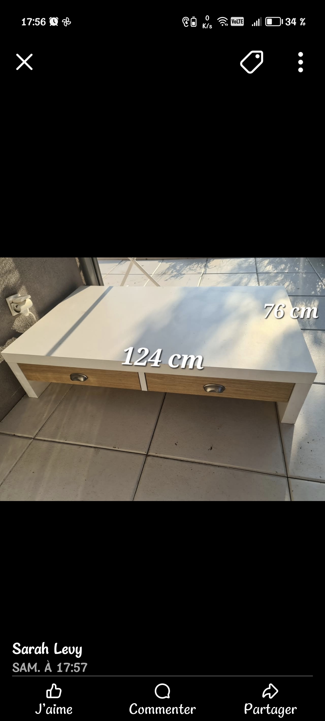 Table basse blanchte avec faux tiroirs
32 Cannes La Bocca (06)
