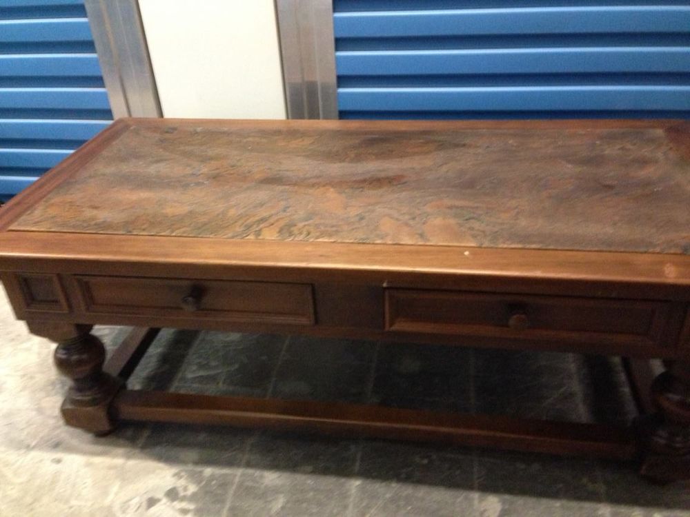 Table basse en bois et pierre 0 Marseille 13 (13)