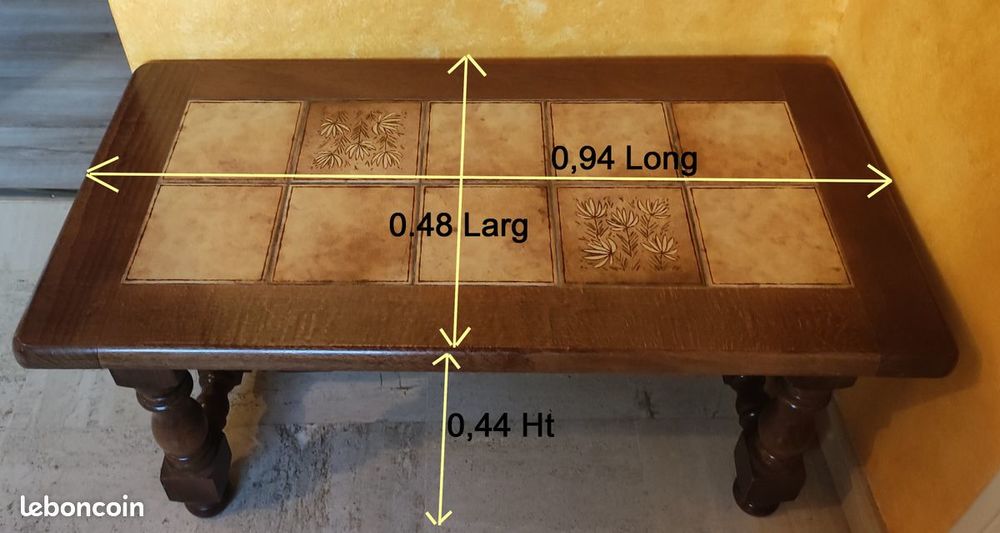 Table basse bois et carrelage 35 Aulnay-sous-Bois (93)