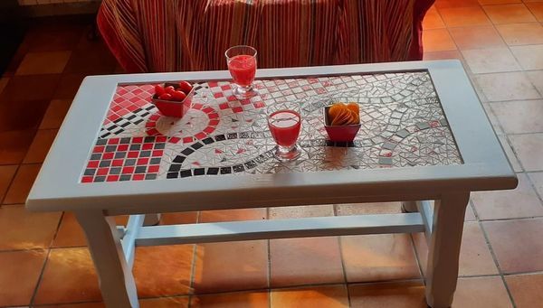 Table basse bois et mosaique 0 Villiers-Saint-Fr�deric (78)