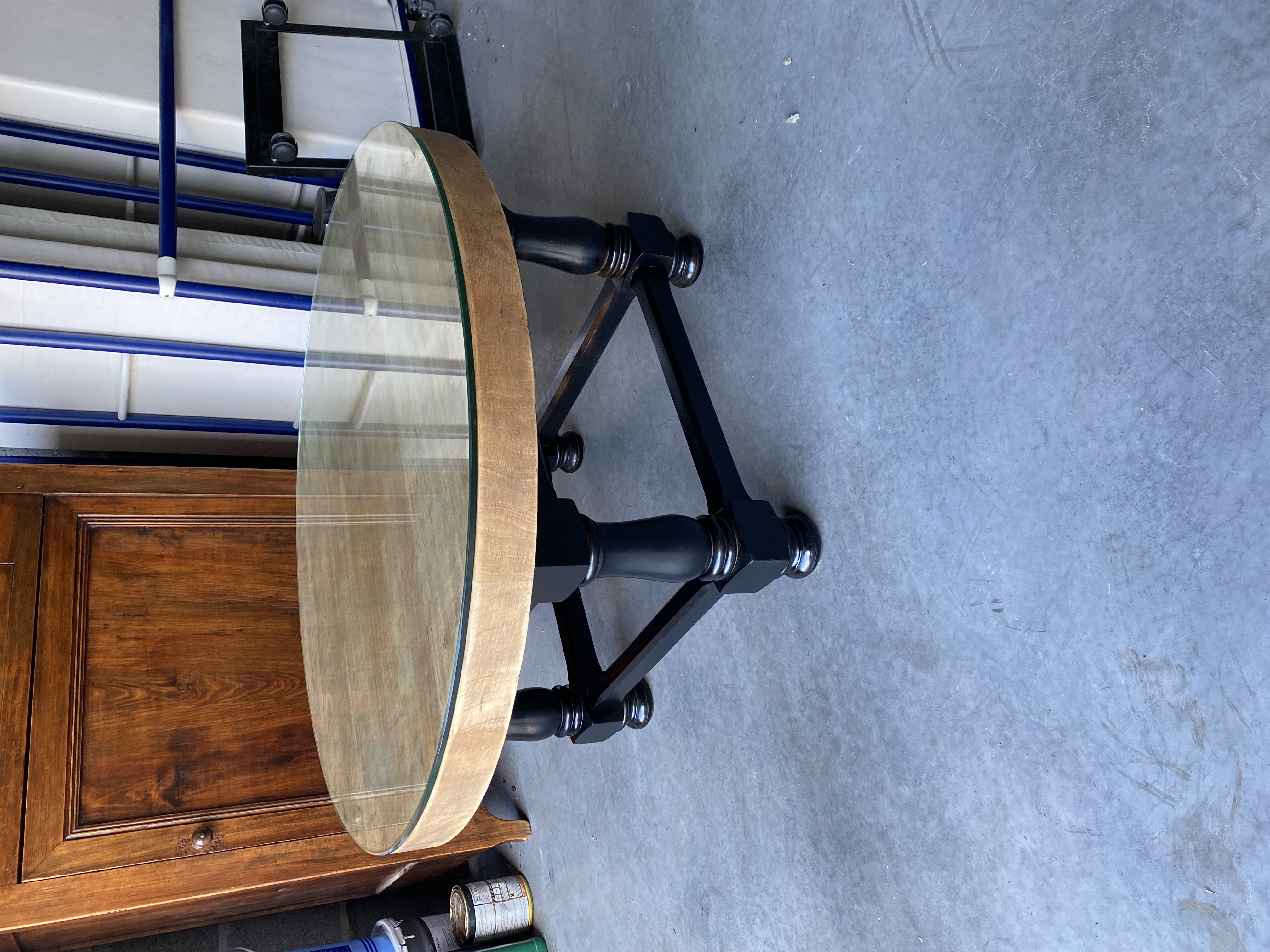 Table basse en bois avec plateau en verre 150 Montussan (33)