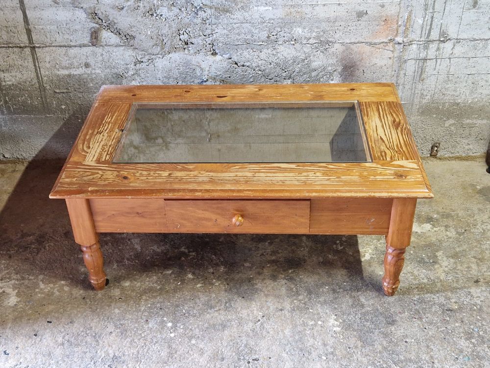 Table basse en bois avec plateau centrale en verre 0 Onet-le-Ch�teau (12)