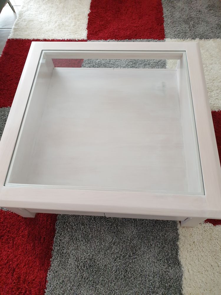 TABLE BASSE CARR�E BOIS ET VERRE 150 Troyes (10)