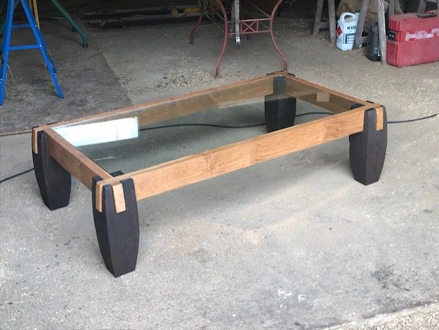 table basse contemporaine chene et verre tremp� 1 Romorantin-Lanthenay (41)