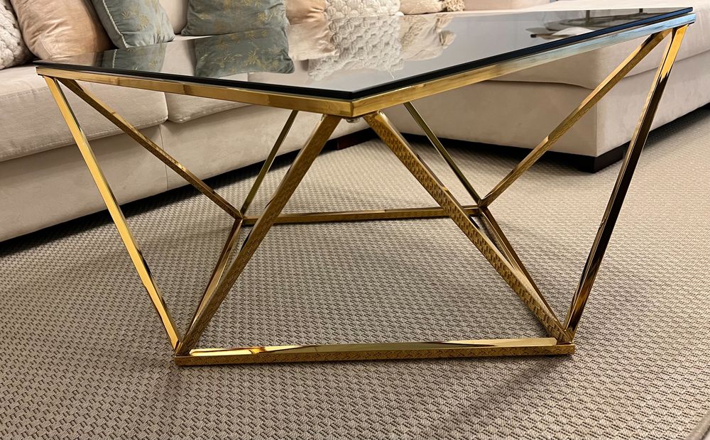 Table basse design dor� et plateau verre 130 Bussy-Saint-Georges (77)