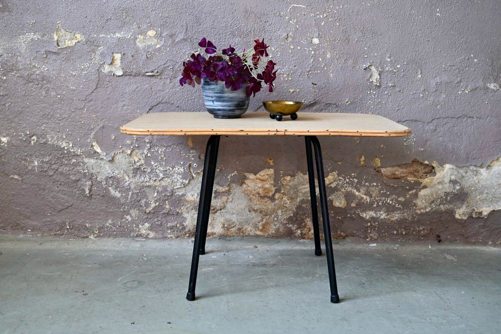 Table basse design vintage en rotin et m�tal design 170 Wintzenheim (68)