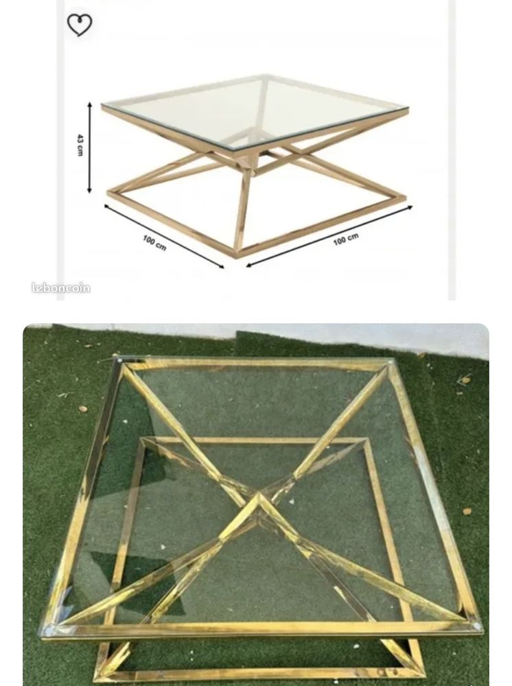 table basse dor�e en verre 70 Noisy-le-Sec (93)