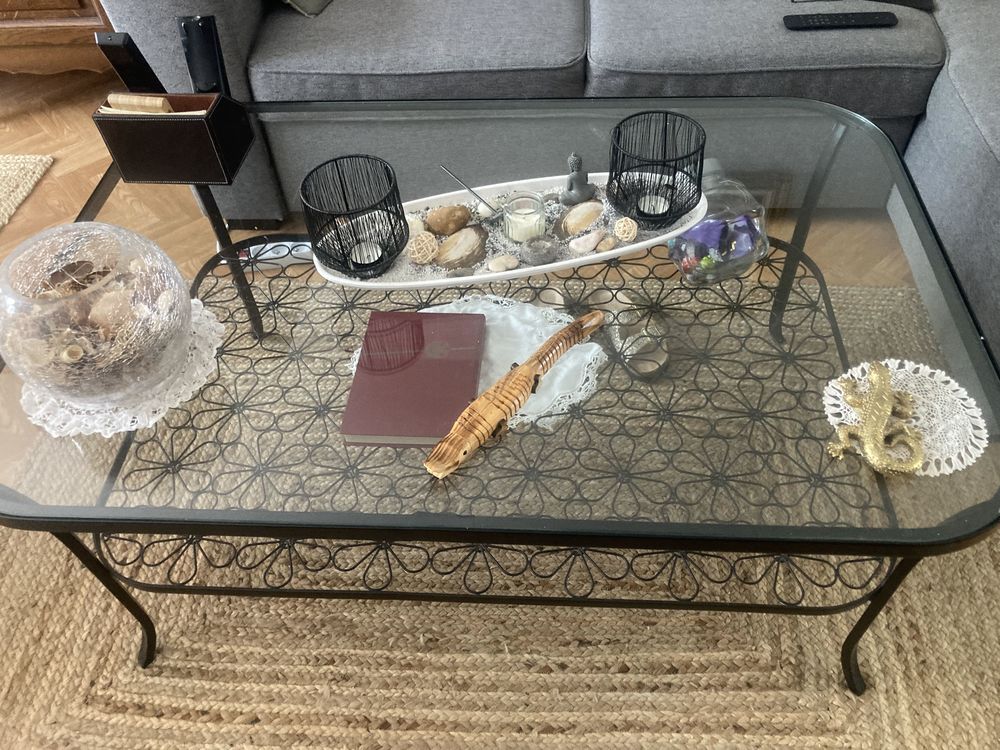 table basse fer forg� en verre 30 Magnanville (78)