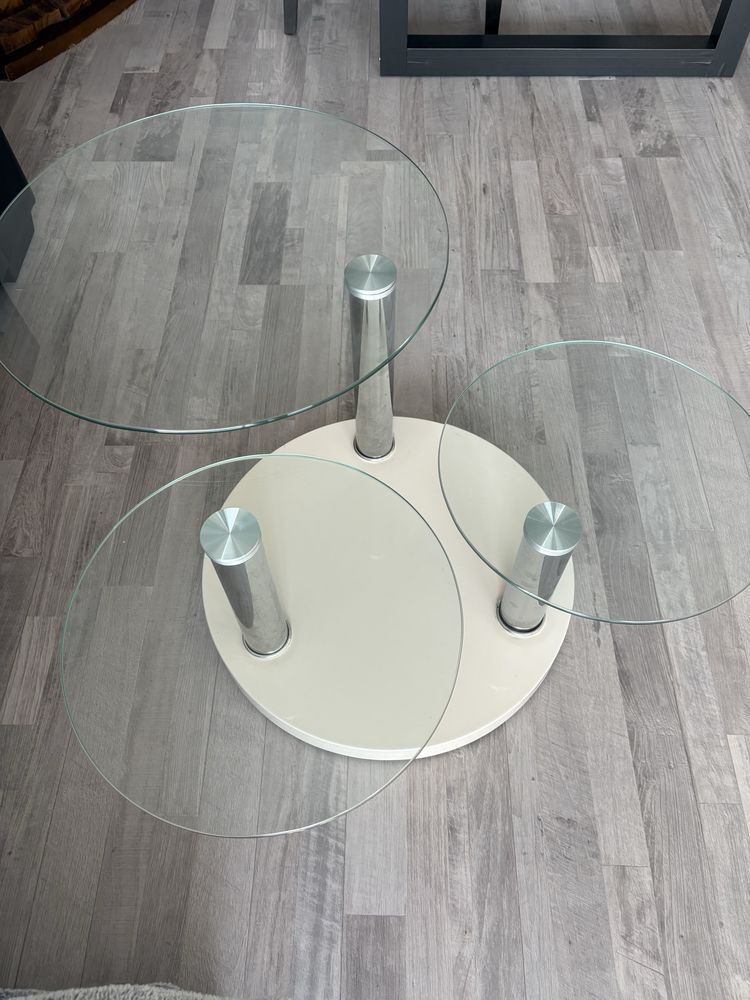 table basse gigogne en verre et metal 40 Nice (06)