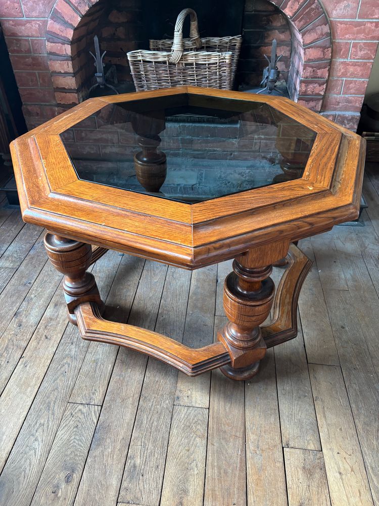 Table basse - hexagonale en bois massif ? verre fum� 380 Saint-Maur-des-Foss�s (94)