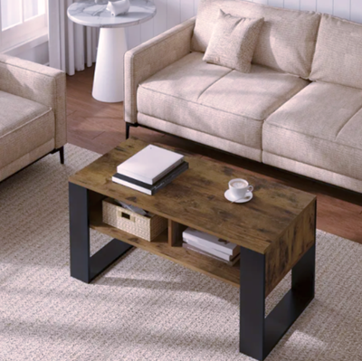 Table basse industrielle bois fonc� et m�tal ? �l�gance brut 0 Lyon 1 (69)