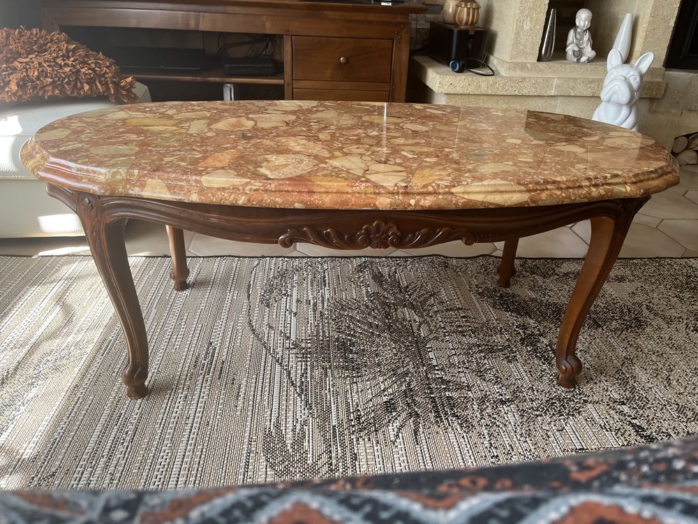 Table basse merisier avec plateau marbre 0 Chauray (79)