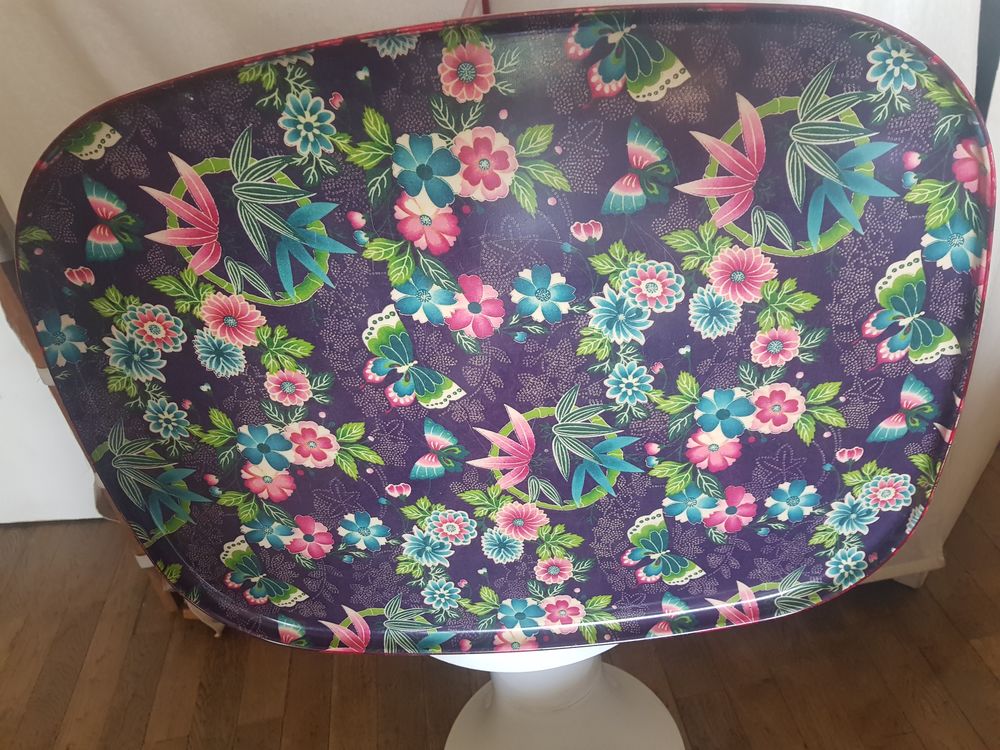 TABLE BASSE METAL LAQUE _ MULTICOLORE DESSUS & ROUGE DESSOUS 25 Paris 20 (75)