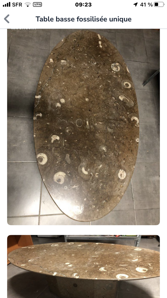 Table basse en pierre naturelle fossilis�e 150 Villars-les-Dombes (01)