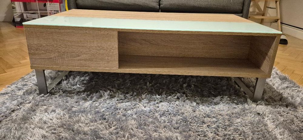 Table basse plateau relevable Blanc et ch�ne 185 Romainville (93)