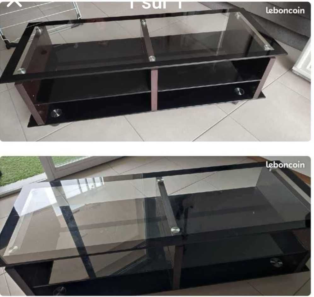 TABLE BASSE �� ROULETTE EN VERRE 30 Aix-en-Provence (13)