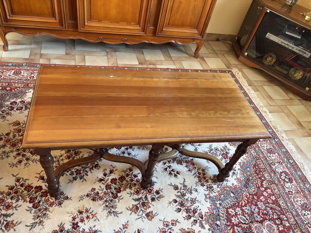 Table basse rustique en bois massif ? Pieds tourn�s ? Style 70 Bonchamp-l�s-Laval (53)