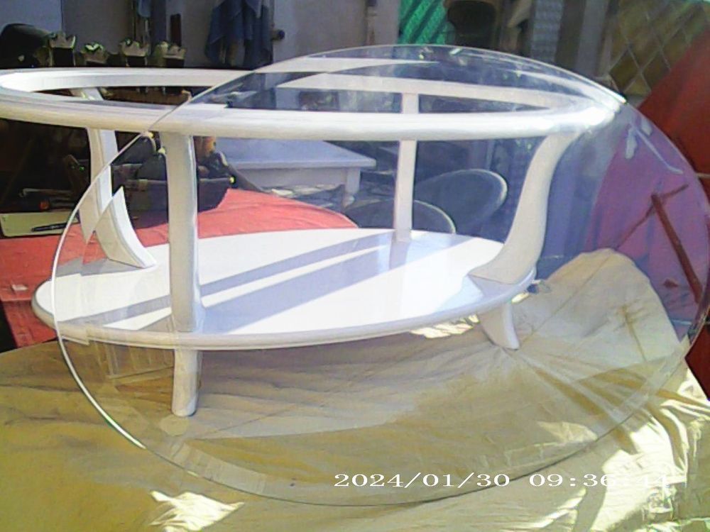 table basse de salon ovale  a double plateaux verre tremp� 0 Nice (06)